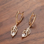 Gold Leaf Tassel Dangle EarringsEarrings