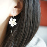 Lovely Long Flower Earrings - 925 Sterling SilverEarrings