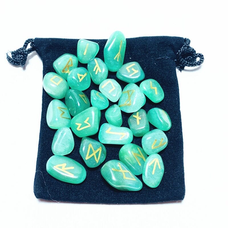 Natural Green Aventurine Crystal Rune Irregular Stones – AtPerry's ...
