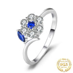 Girl Fashion Flower Created Sapphire Ring - 925 Sterling SilverRing6