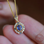 Luxury Petite Topaz Crystal Bottle Pendant Necklace - 925 Sterling SilverNecklace