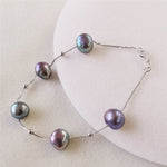 Baroque Freshwater Pearl Bracelet Black/White/Pink/Purple Bracelet - 925 Sterling SilverBraceletBlack