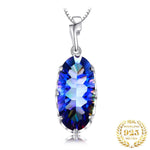 Mystical Blue Rainbow Crystal Pendant - 925 Sterling Silver ( No Chain )Pendant