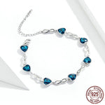 Heart Luxury Sapphire Chain Bracelet - 925 Sterling SilverBracelet
