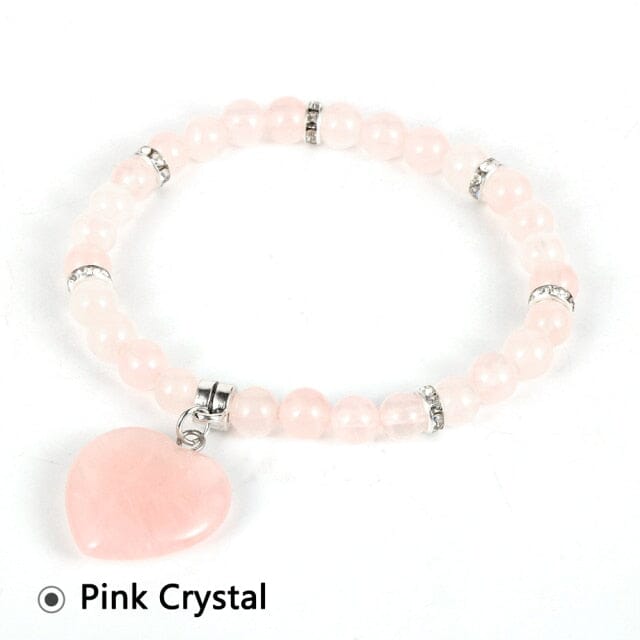 Crystal Love Heart Charm BraceletBraceletPink Crystal