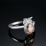 Owl 2.2ct Yellow Oval Gemstone 925 Sterling Silver RingRing