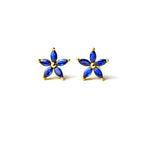 Exquisite Luxury Sapphire CZ Five-pointed Stud Earrings - 925 Sterling SilverEarringsGold