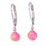 6mm Pink Fire Opal Drop EarringsEarrings