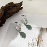 Elegant Oval Green Aventurine Ring and NecklaceRing