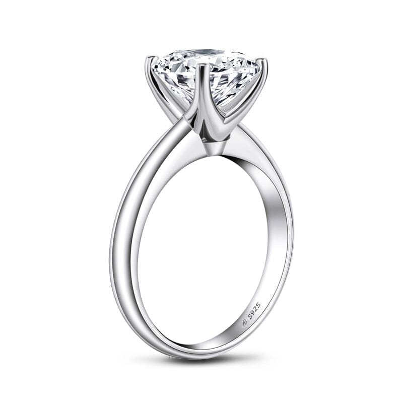 Asscher Cut Created Diamond Ring - 925 Sterling SilverRing