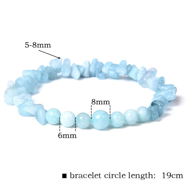 Natural Aquamarine Chip Crystal Beads BraceletBracelet