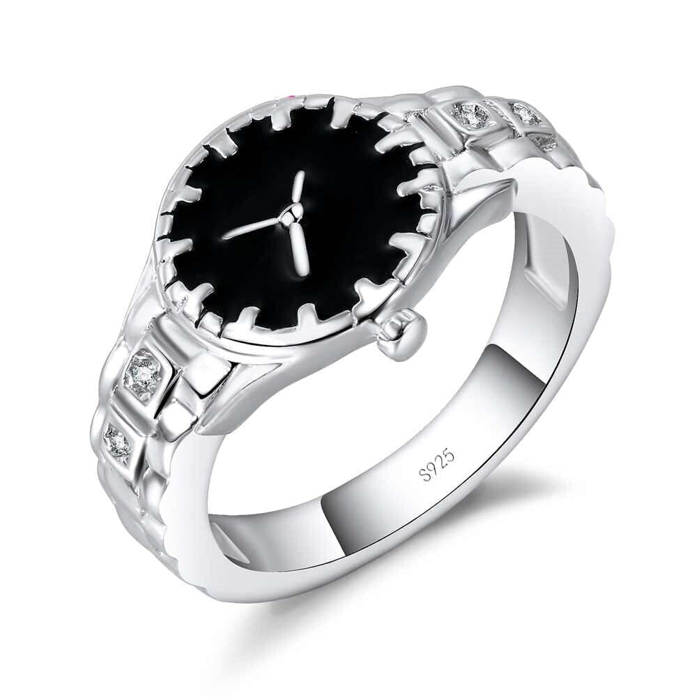 Novelty Watch Ring - 925 Sterling Silver6