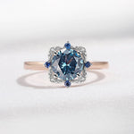 Classy Topaz Created Gemstone Rose Gold Ring - 925 Sterling Silver