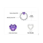 Heart Created Alexandrite Sapphire Silver Stud EarringsEarrings