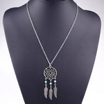 Turquoise Dream Catcher Necklace and Earrings SetNecklace
