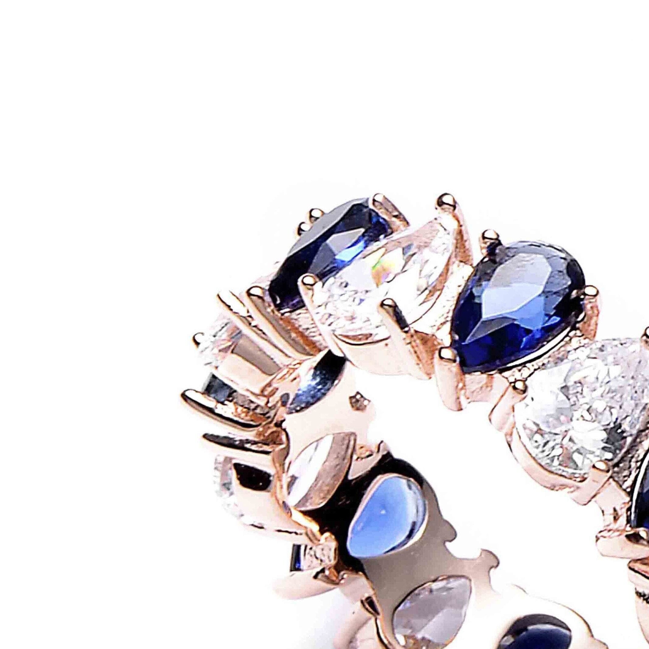 Modern Luxury Jewelry CZ Sapphire Ring - 925 Sterling SilverRing
