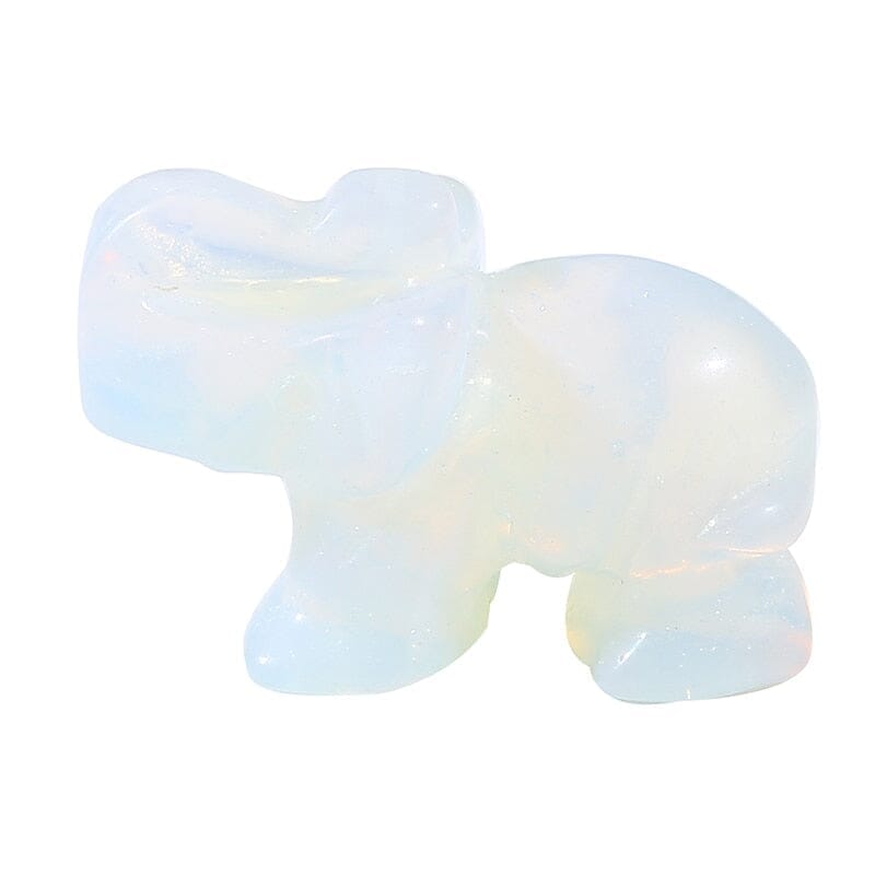 Lucky Elephant Green Aventurin Fortune Feng Shui FigurineNecklace1.5inch opal