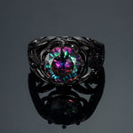 Luxurious Rainbow Mystic Fire Topaz 10KT Black Gold Filled RingRing