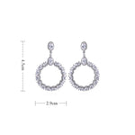 Round Flower CZ Crystal Dangle EarringsEarrings