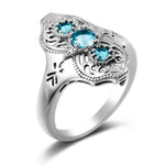 Personalized Turkish Aquamarine Ring - 925 Sterling SilverRing5