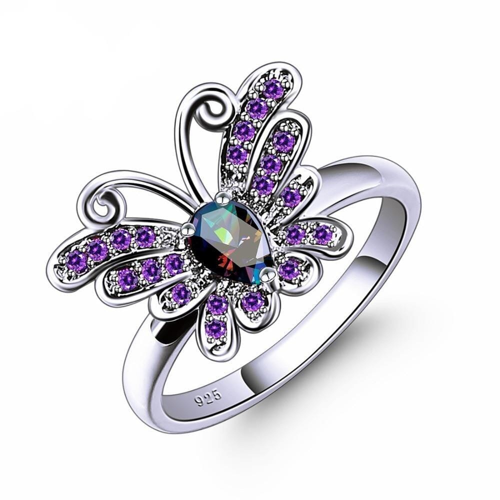 Butterfly Marquise Mystic Topaz & Amethyst RingRing6Multicolor Purple