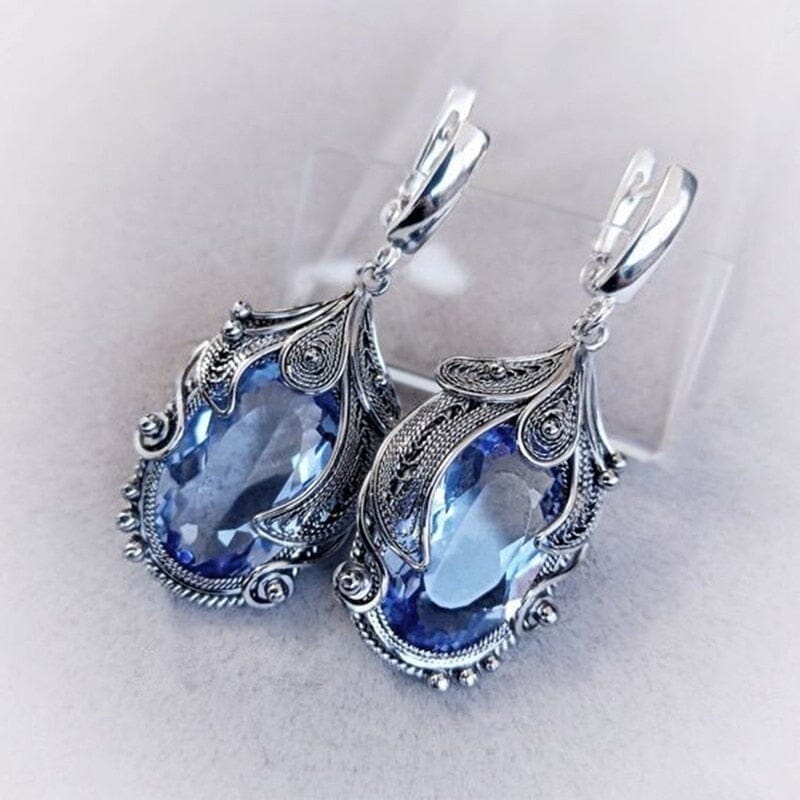 Fashion Aquamarine Retro Crystal EarringsEarrings