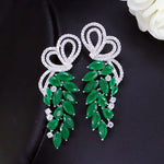 Elegant Leaf Shape Emerald EarringsEarrings