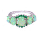 Green Fire Opal & Emerald RingRing