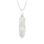 Natural Healing Rock Crystal Pendant NecklaceNecklaceSilver-White crystal