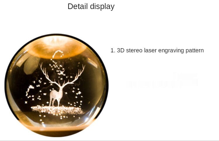 Rotating Light Projection Crystal Ball Music BoxCrystal Ball
