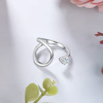 Unique Trendy Fashion Opal Stone Adjustable Ring - 925 Sterling SilverRing