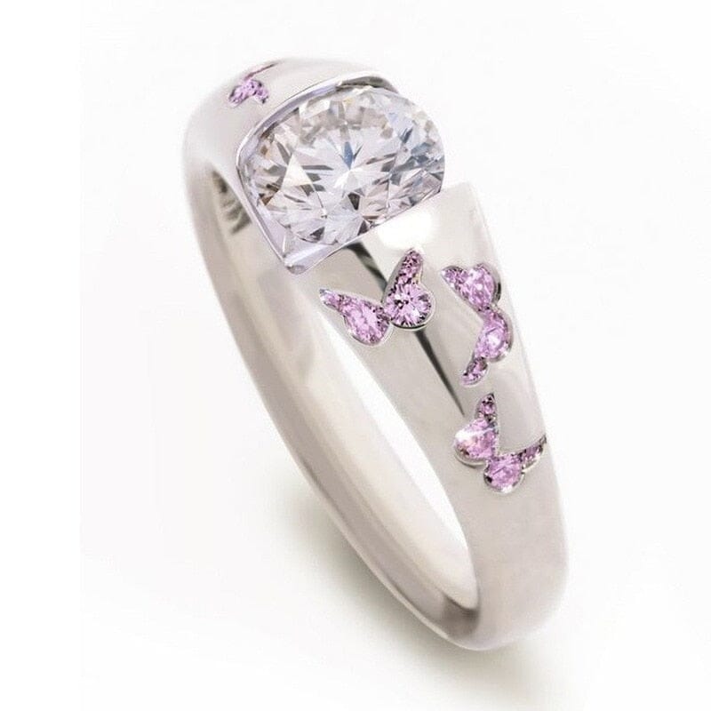Creative Fashion Butterfly Amethyst RingRing