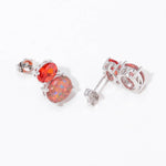 Green, Orange Fire Opal Silver Stud EarringsEarringsOrange Fire Opal Garnet