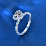Geometric Heart Diamond Ring - 925 Sterling SilverRing