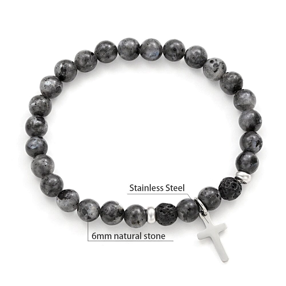 WWJD Natural Stone Cross Bracelet – AtPerry's Healing Crystals