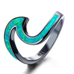 Wave Shaped Fire Opal RingRing7Green
