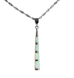 White Fire Opal Stone Design Pendant NecklaceNecklace