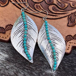 Bohemian Leaves S-Shaped Turquoise EarringsEarrings