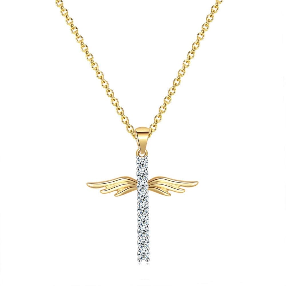 WWJD Angel Wings Cross NecklaceNecklaceN229