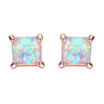 Cubic Fire Opal Crystal Stud EarringsEarringsWhite Opal4mm
