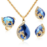 Luxury Crystal Peacock Jewelry SetJewelry SetF1188 blue