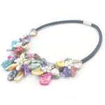 Colorful Puka Shell Pearl Bead NecklaceNecklace
