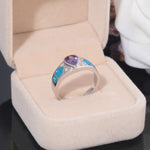 Illusion Blue and Purple Fire Opal RingRing
