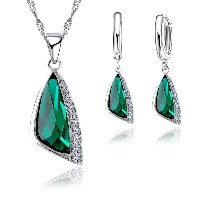 Austrian Crystal Rhinestone Jewelry Set - 925 Sterling SilverJewelry Set