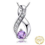 Infinity Genuine Natural Amethyst Pendant Necklace - 925 Sterling SilverNecklace
