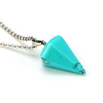 Crystal Quartz Healing Amulet Pendulum NecklacePendulumBlue Turquoise