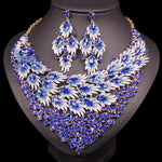 Blue Peacock Crystal Necklace Jewelry SetJewelry Set