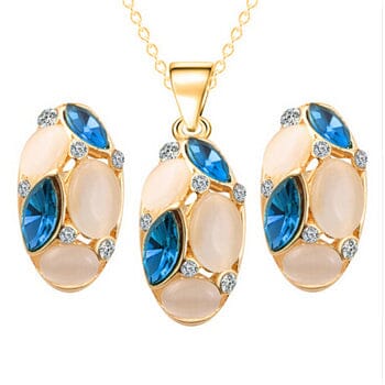Luxury Austrian Crystal Opal Jewelry SetJewelry SetF669