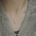 Mini Rectangle Emerald Green NecklaceNecklace