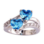Blue Sapphire Heart Silver RingRing11Blue
